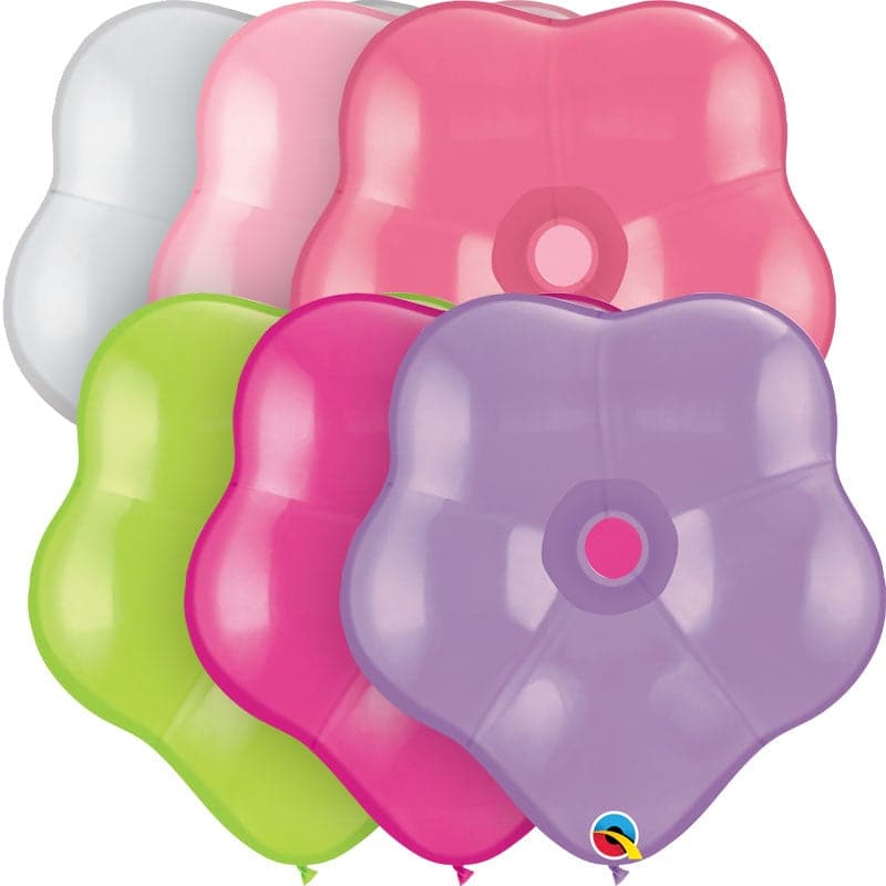43615 Geo Blossom - Jewel Assortment Latex Balloons, 6', Jewel Assortment,  Pack of 100 